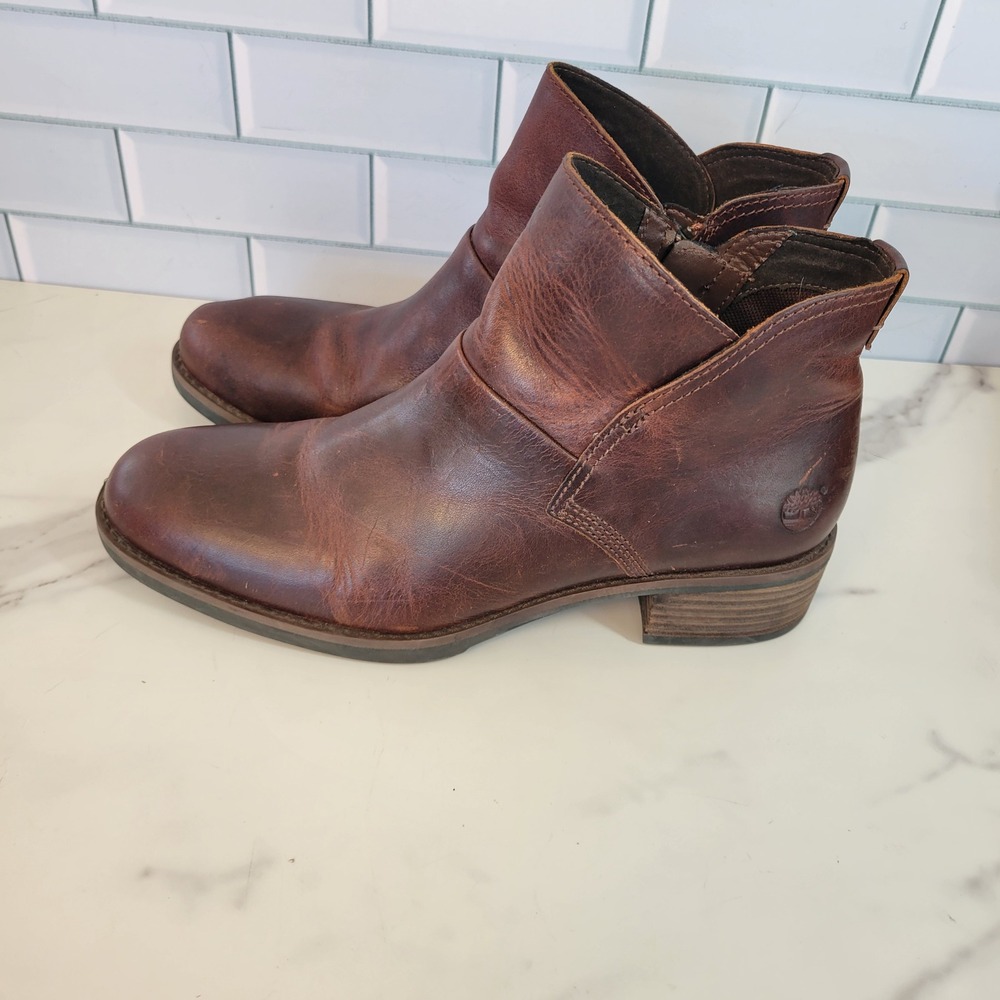 Timberland Womens Beckwith Side Zip Chelsea Boot Rawhide Size 8 Brown